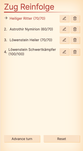 Bild von der Gegner Liste